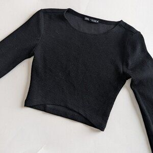 Zara black crop top